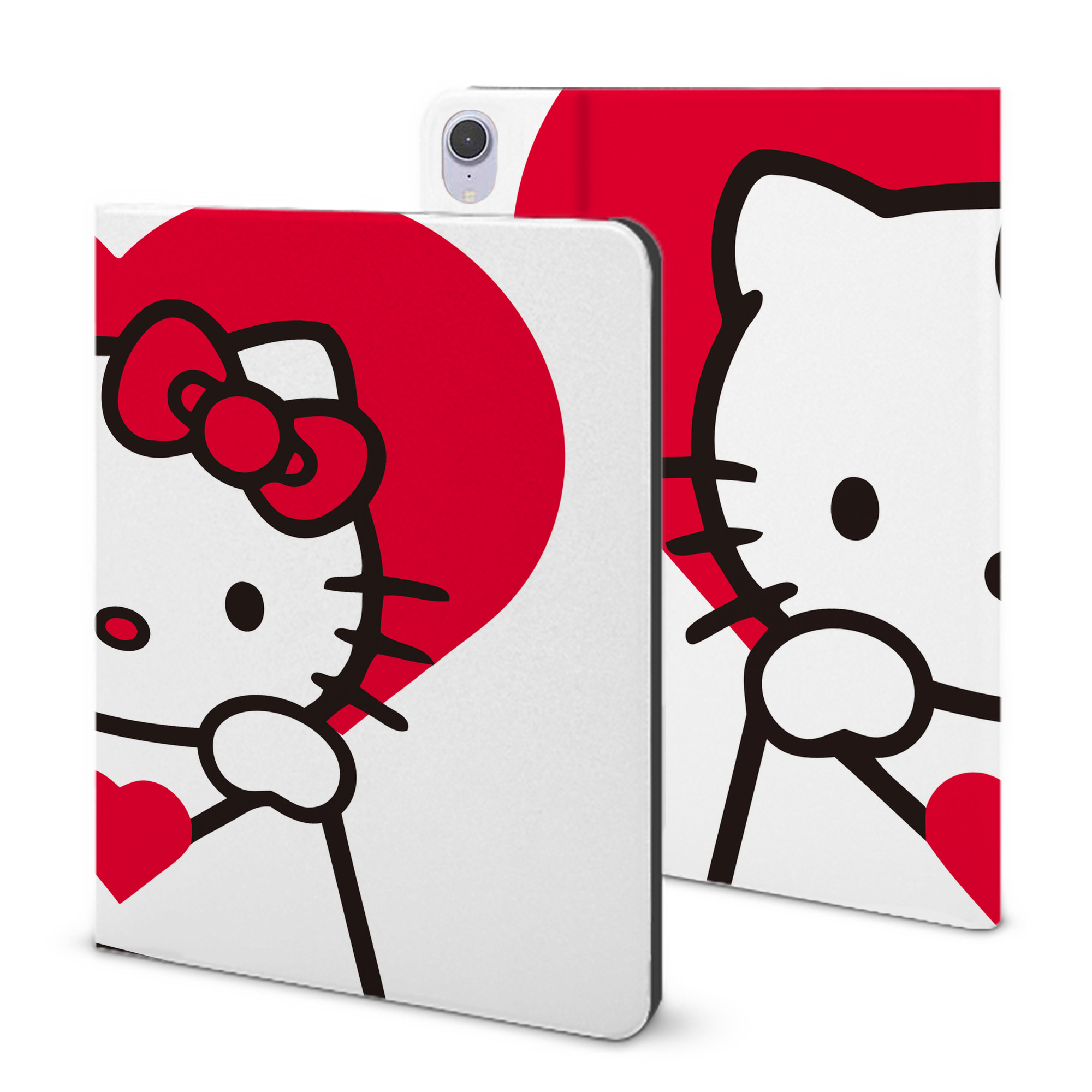 （画像用） Hello Kitty ハローキティ IPad ケース ブック型 PUレザー TPU 耐衝撃 軽量 薄型 ペン収納なし 全面保護 IPad 各モデル対応